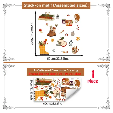 Herfstbos Stijl Statische Venstersticker Verwijderbare PVC Decoratieve Glasdeurfolie Mooie Bladeren Patroon Muurstickers