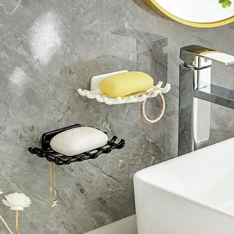 Portasapone PS a Parete Senza Punzonatura Minimalista Griglia Drenaggio Scaffale di Stoccaggio Bagno Organizzatore di Sapone