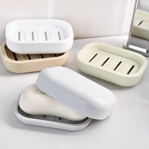 Portasapone Drenante in Plastica Ispessita Minimalista Giapponese Doppio Strato Quadrato per Bagno Casa Cucina