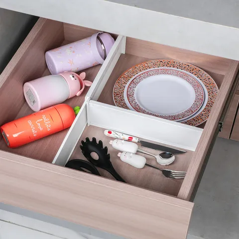 Divisori per Cassetti in Plastica Contenitori di Stoccaggio Regolabili Organizer per Partizioni DIY Per Biancheria Intima Calzini