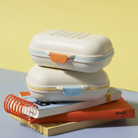 Portasapone Da Viaggio Portatile Con Coperchio Strato Di Drenaggio Plastica Scatola Di Sapone Pieghevole Creativa Per Bagno