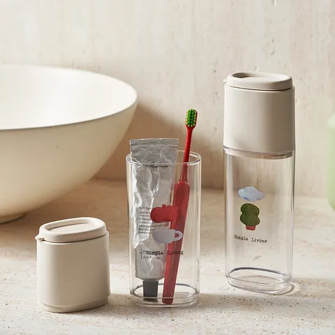 Portátil Viaje Soporte para Cepillo de Dientes Taza de Lavado Set Plástico Caja de Almacenamiento Multifuncional para Baño Viaje Uso Diario