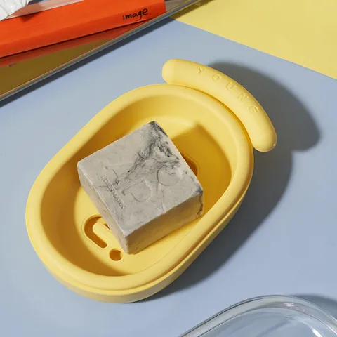Plastic Double Layer Soap Holder Bathroom Punch Free Soap Box Household Washstand Soap Storage Box With Lid