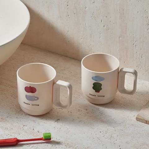 Household Plastic Mouthwash Cup Student Cartoon Toothbrush Cup Couple Cute Gargle Cup Minimalist Water Cup For Bathroom