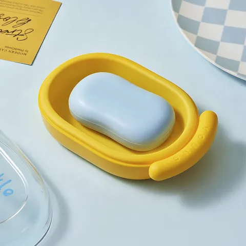 Portasapone in Plastica Stile Dopamina Con Coperchio Trasparente Supporto per Sapone a Doppio Strato Per Bagno Casa