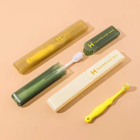 Estuche de Cepillo de Dientes de Viaje Portátil de Plástico Caja de Almacenamiento Soporte Antipolvo con Tapa para Baño y Viaje Diario