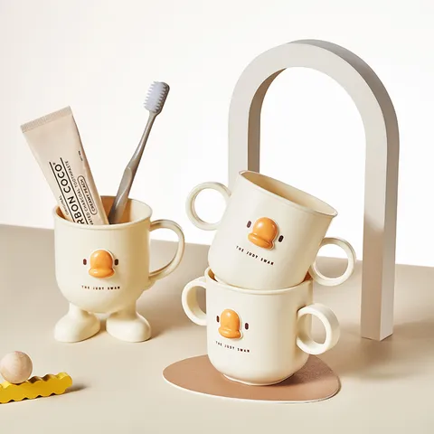 Portaspazzolino in Plastica per Bambini Simpatico Cartone Animato Tazza Gargarismi Portatile Risciacquo Domestico Tazza Dentale
