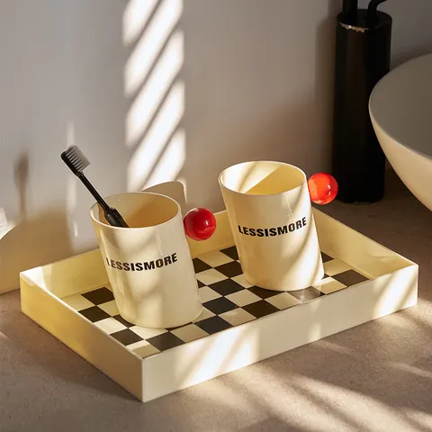 Bauhaus Plastic Mouthwash Cup Thickened Toothbrush Cup Creative Spherical Handle Minimalist Bathroom Cup