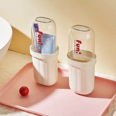 Portable Travel Toothbrush Case Mouthwash Cup Plastic Toothbrush Storage Box Bathroom Organizer Daily Use Cup