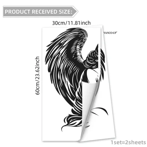 Kreatives Schwarzes Betendes Mädchen Engel Flügel Wandtattoo PVC Selbstklebend Wasserdicht Flach Silhouette Stil Kunst Wandbild Für Wohnzimmer Schlafzimmer Home Dekoration