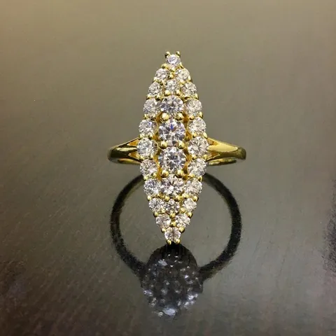 Anillo Abierto de Cobre de Lujo con Strass Marquesa Chapado en Oro Plata Geométrico Nota Musical Anillo de Banda para Mujer Joyería Regalo