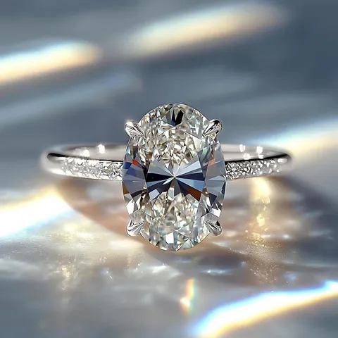 Anillo Ovalado De Cobre Con Circonita Elegante Para Mujer Lujo Ligero Boda Joyería De Moda Para Dedos