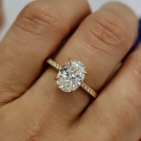 Anillo Ovalado De Cobre Con Circonita Elegante Para Mujer Lujo Ligero Boda Joyería De Moda Para Dedos