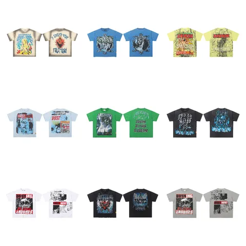 Men's Vintage Washed Pure Cotton Short Sleeve T-Shirt Loose Fit Graphic Print Crew Neck Casual Streetwear Tee