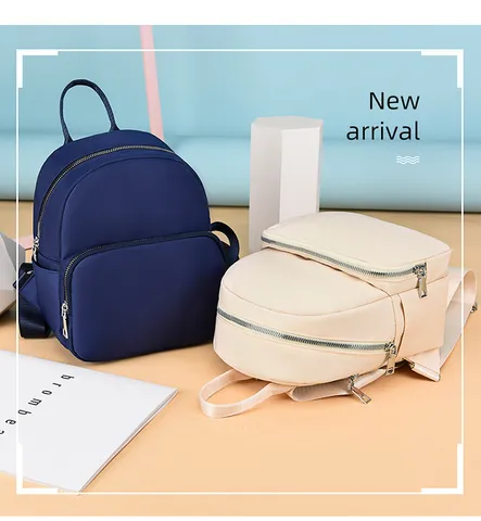 Sac à Dos Décontracté en Tissu Oxford Couleur Unie Mode Femme Antivol Voyage Sac d'École Quotidien