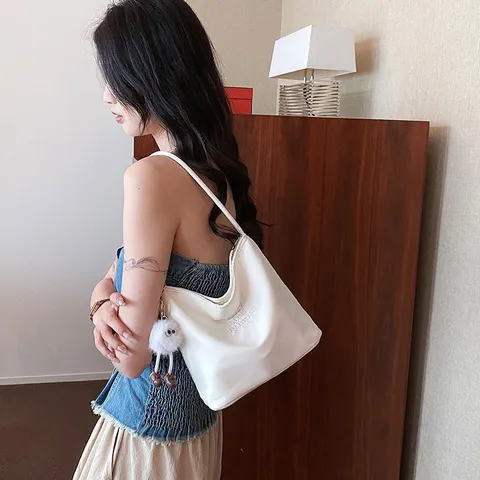 Sac Bandoulière en Nylon Mode pour Femmes Sac Seau Brodé Décontracté