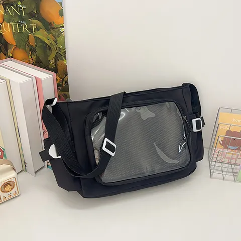 Style Ins Japonais Transparent Grande Capacité Sac Bandoulière Nylon Décontracté Étudiant Épaule Sac Messenger Mignon Ita Sac
