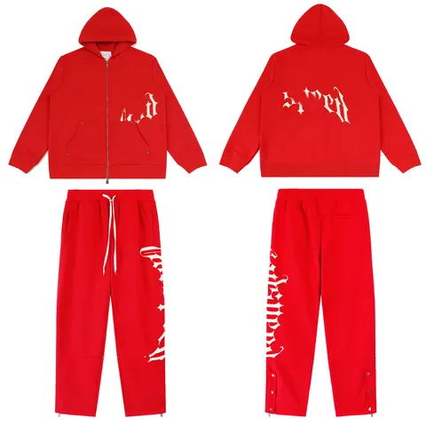 God Speed Embroidered Hoodie Sweatpants Top And Bottom Streetwear Fashion Tracksuit For Men Women High Street Casual Clothing