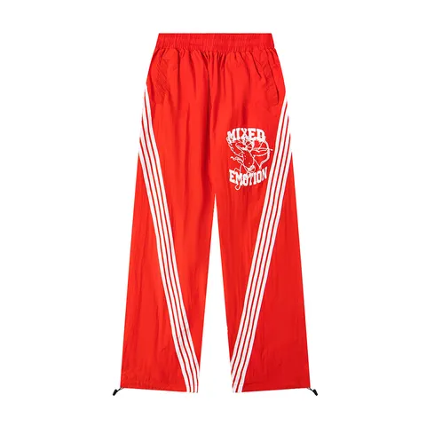 Unisex High Street Rhinestone Letter Print Sweatpants Mixed Emotion Casual Trousers Loose Straight Joggers Cotton Blend Pants