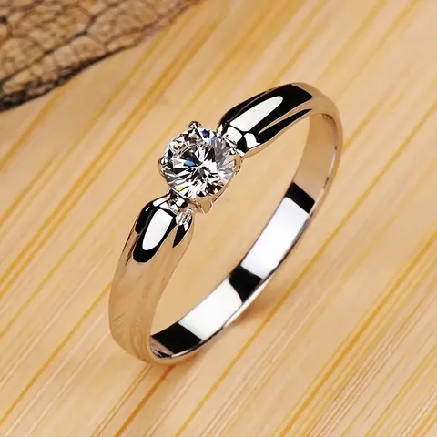 Anillo Minimalista de Cobre y Circonia para Mujer Joyería de Moda para Boda Diseño Geométrico Anillo de Dedo de Cristal