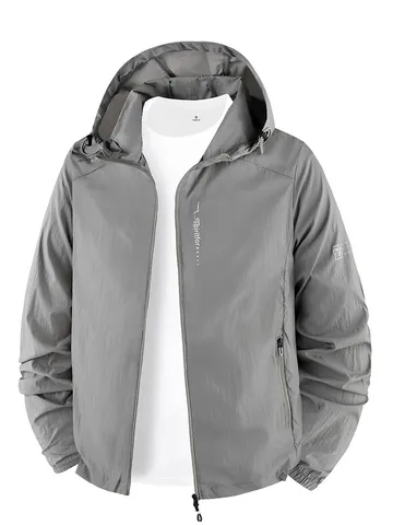 Men's Summer Thin Sun Protection Clothing Outdoor Breathable UV Protection Hooded Jacket Lightweight Casual Coat