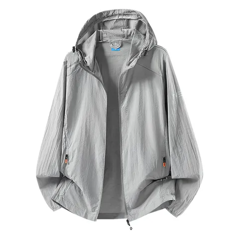 Heren Zomer Lichtgewicht Outdoor Zonbescherming Jas Met Capuchon Ademend Sneldrogend Casual Sport Windjack Jas