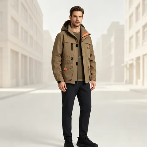 Heren Casual Met Capuchon Windjack Jas Waterdicht Buitensport Lente Herfst Mantel Meerdere Zakken Werkjas