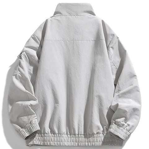 Heren Casual Winddicht Opstaande Kraag Utility Cargo Jas Lente Herfst Outdoor Sport Capuchon Rits Jas