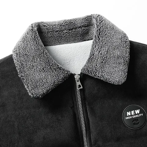 Men's Winter Short Thickened Lambswool Lapel Cotton Padded Jacket Korean Style Trendy Warm Casual Outerwear