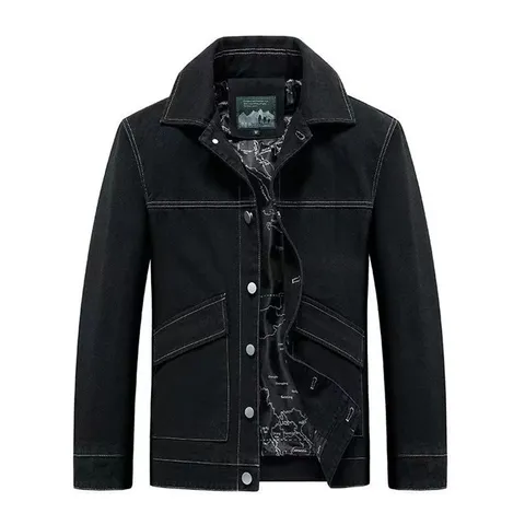 Herren Casual Fleece Gefütterte Jeansjacke Dick Warm Baumwollmischung Lockere Passform Trucker Jacke Plus Size Mantel Für Winter