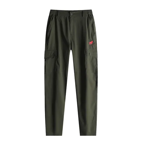Men Quick Dry Outdoor Hiking Cargo Pants Tactical Lightweight Breathable Polyester Trousers For Trekking Camping Mountain