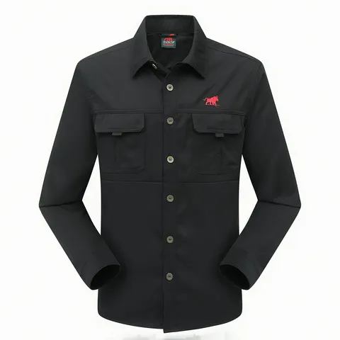 Men Casual Outdoor Workwear Shirt Or Multi-Pocket Cargo Pants Durable Breathable Polyester Long Sleeve Loose Top Bottom