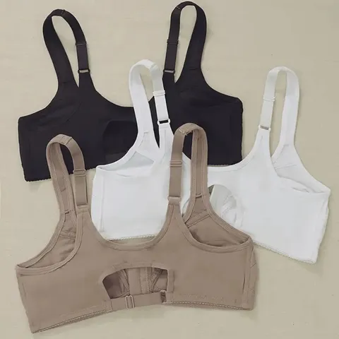 Sujetador Tallas Grandes Sin Aros Cierre Frontal Sin Costuras Push Up Copa Completa Nailon Elastano Lencería Cómoda para Mujer