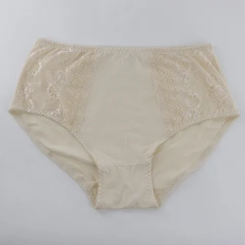 Women's Plus Size Sexy Lace Panties Cotton Breathable Briefs Mid Waist Hip Lifting Underwear For Daily Wear