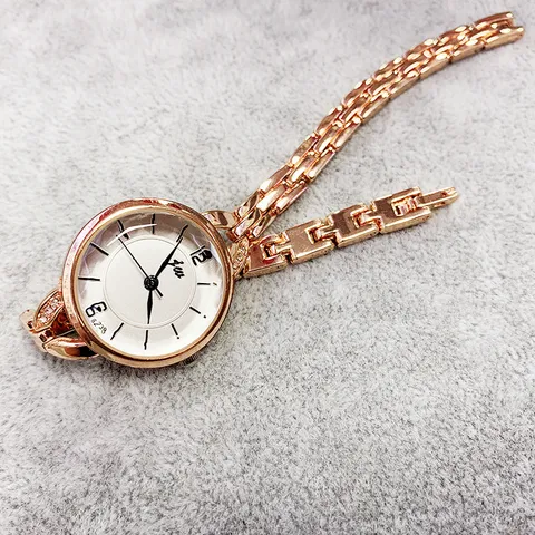 Mode Elegant Legierung Edelstahl Damen Quarzuhr Minimalistisch Rundes Zifferblatt Gliederkette Armbanduhr Kleid Schmuck
