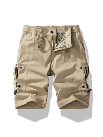 Men Casual Cargo Shorts Summer Multi Pocket Straight Fit Cotton Blend Sport Tactical Shorts Outdoor Streetwear