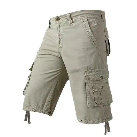 Men's Casual Cotton Cargo Shorts Loose Fit Multi Pocket Vintage Washed Summer Outdoor Daily Straight Leg Shorts