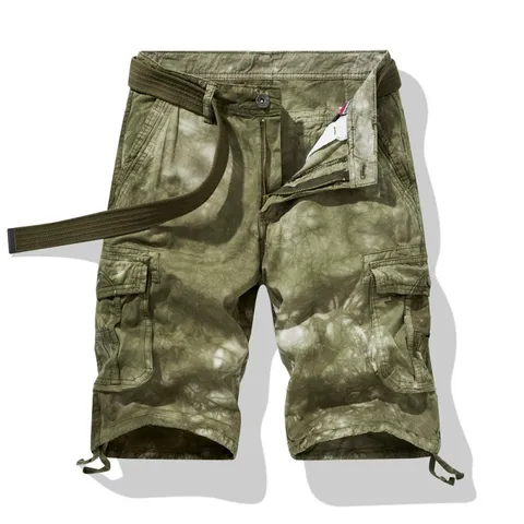 Men's Casual Cargo Shorts Cotton Loose Fit Multi-Pocket Camouflage Summer Outdoor Sports Shorts