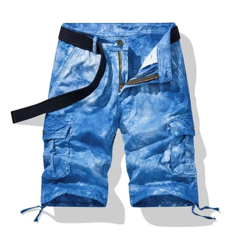Men's Casual Cargo Shorts Cotton Loose Fit Multi-Pocket Camouflage Summer Outdoor Sports Shorts