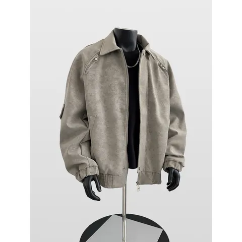 Herren Winter Verdickt Lockere Stehkragen PU Lederjacke Amerikanisch Retro Motorrad Lässig Winddichte Oberbekleidung