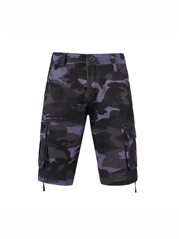 Men's Casual Camouflage Cargo Shorts Multi-Pocket Loose Fit Straight Leg Summer Cotton Short Pants Outdoor Wear