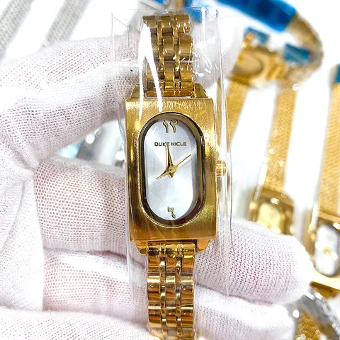 Vintage Rectangular Quartz Watch For Women Stainless Steel Alloy Metal Band Analog Classic Elegant Wrist Watch Accessories Gift