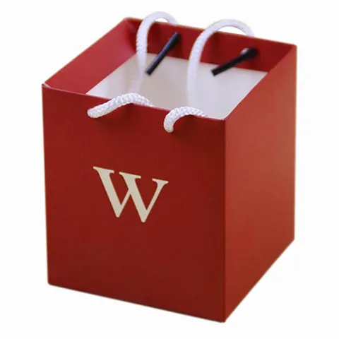 Square Paper Gift Bag Alphabet Candy Box With Handles For Wedding Party Feast Sweet Love Letter Printed Gift Packaging Tote Bag