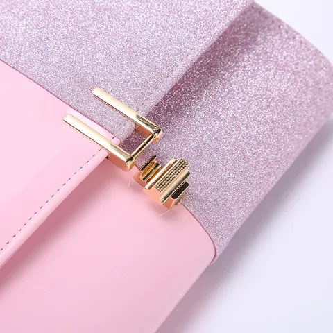 Womens Evening Bag Sequin Patchwork Patent Leather Handbag Elegant Wedding Party Clutch Metallic Lock Purse