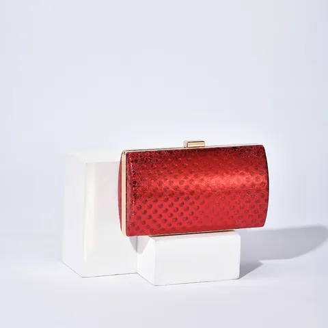 Women PU Leather Evening Bag Metal Lock Crossbody Chain Bag Fashion Solid Color Clutch Bag Wedding Party Handbag