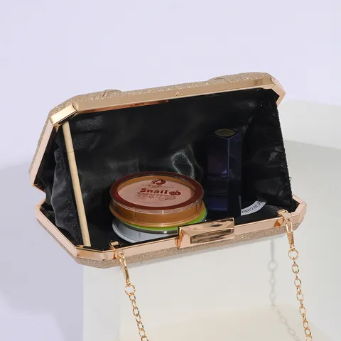 Women's Evening Bag Pleated Banquet Clutch Bag Unique Design Shoulder Makeup Bag