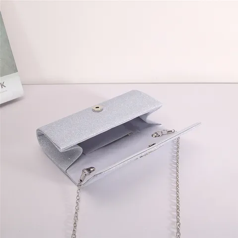 Women's Evening Bag Glitter Sequin Clutch Purse Elegant Bow Rhinestone Chain Shoulder Bag Wedding Party Handbag