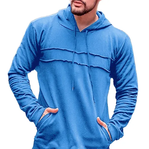 Sweat-shirt à Capuche Décontracté d'Été à Manches Courtes pour Hommes Coupe Slim Couleur Unie Polyester Sport Hoodie Top Basique