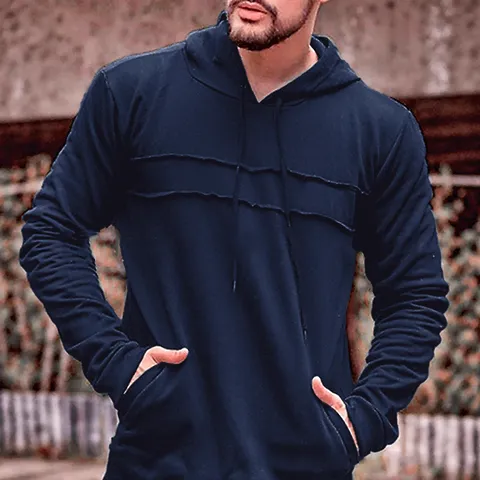 Sweat-shirt à Capuche Décontracté d'Été à Manches Courtes pour Hommes Coupe Slim Couleur Unie Polyester Sport Hoodie Top Basique
