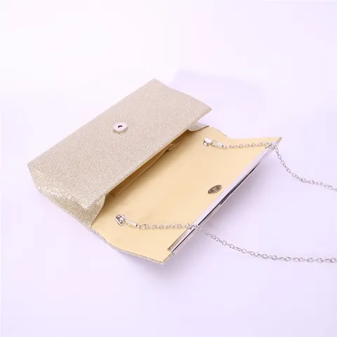 Women Fashion Glitter Evening Bag PU Leather Sequins Clutch Bag Elegant Party Shoulder Bag With Metal Chain